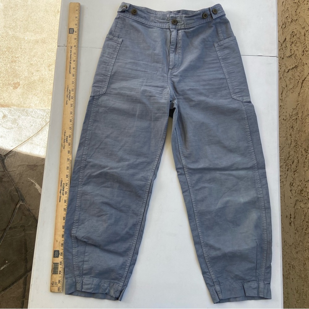 Everlane Fatigue Barrel Pants Organic Cotton Linen Blue Utility Minimalist 4/27